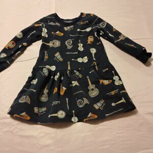 4t Pic Alina jersey dress with Instruments vguc